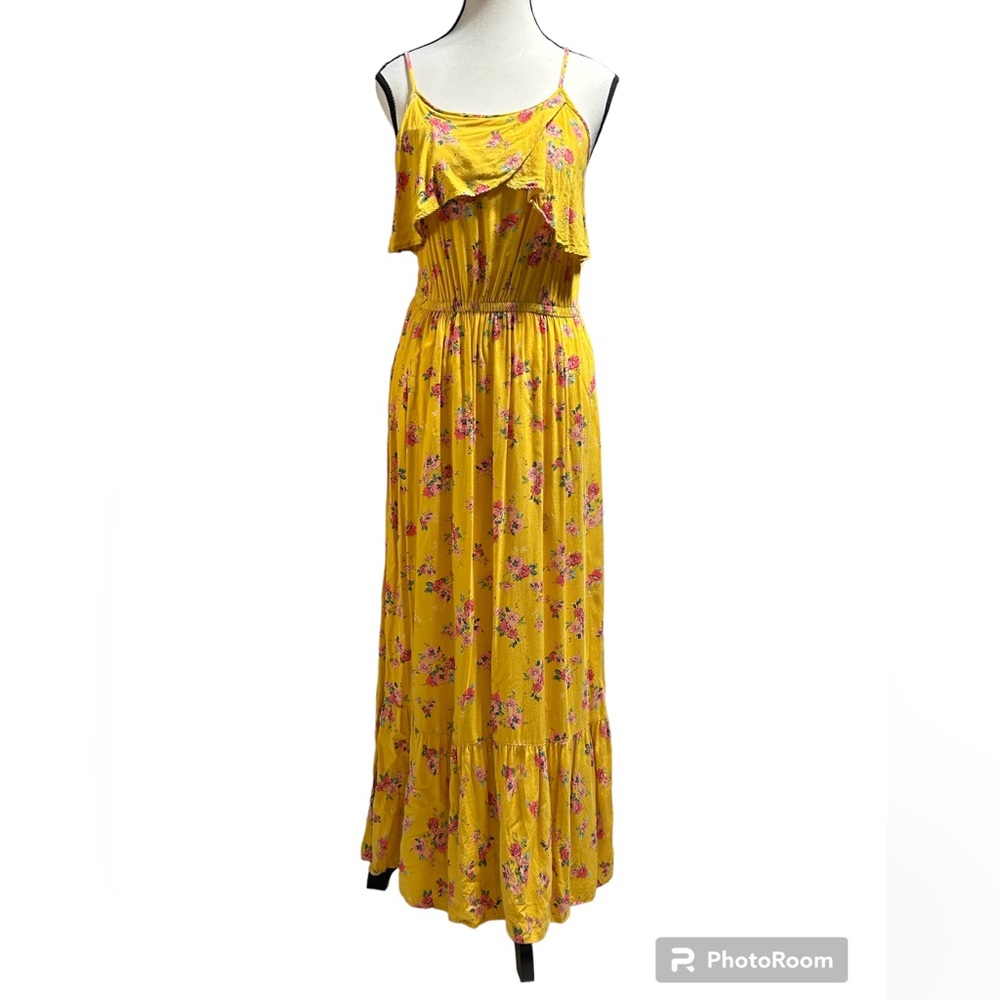 Peyton & Parker Yellow Floral MAXI Dress Size Small